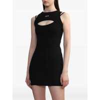 Rochii Off-White Dama - Rochii scurte Off-White Double-Layer Mini Dress With Embroidered Logo Black Femei (BM 16903939) - B-mall.ro