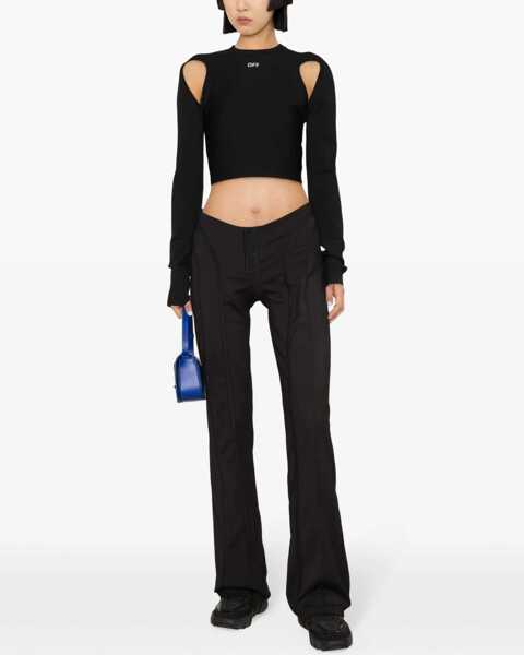 Bluze Off-White For Ever Crop Top With Cut-Out Details Black Femei (BM 16903942) 2