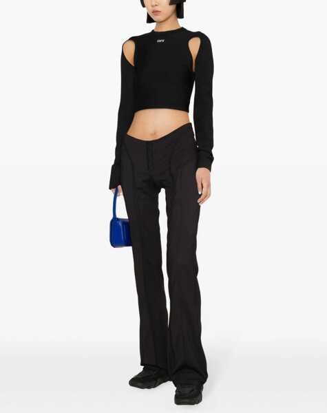 Bluze Off-White For Ever Crop Top With Cut-Out Details Black Femei (BM 16903942) 3