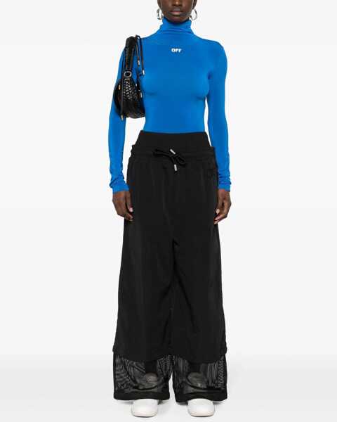 Pantaloni casual Off-White Wide Leg Nylon Crispy Pants With Removable Cuffs Black Femei (BM 16903972) 2