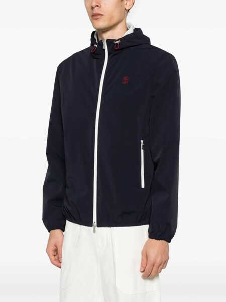 Jachete Brunello Cucinelli Waterproof Jacket with hood NAVY Barbati (BM 16904125) 3