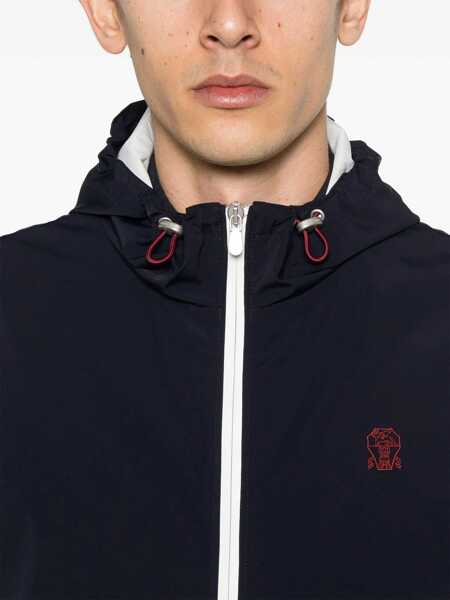 Jachete Brunello Cucinelli Waterproof Jacket with hood NAVY Barbati (BM 16904125) 5