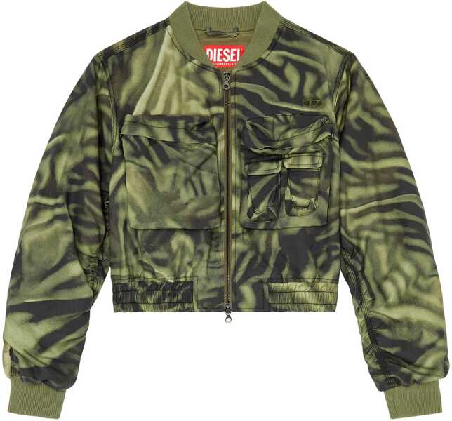 Bomber jacket Diesel Utility Bomber Jacket With Camouflage Motif Green Femei (BM 16904287) 1