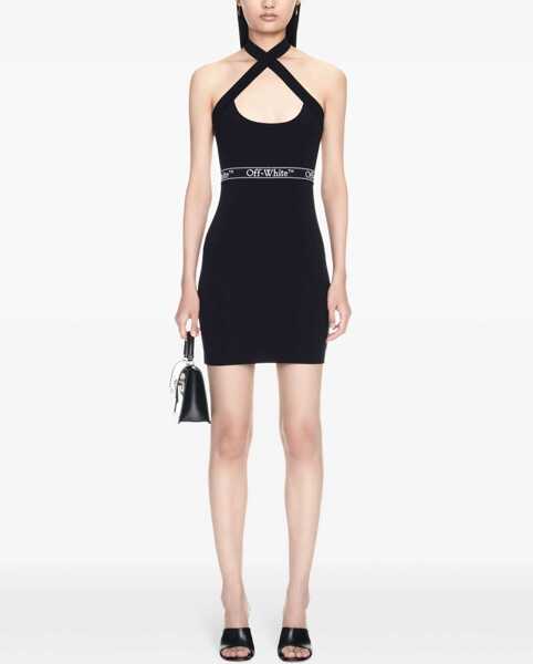 Rochii scurte Off-White Halter Neck Mini Dress With Open-Back Detail Black Femei (BM 16904347) 2