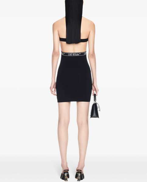 Rochii scurte Off-White Halter Neck Mini Dress With Open-Back Detail Black Femei (BM 16904347) 4