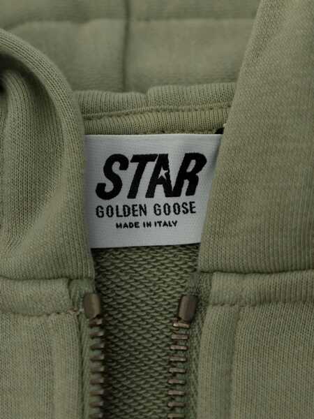 Hanorace Golden Goose STAR/ GIRLS  ZIPPED SWEATSHIRT HOODIE/ KANGAROO POCKET/ GLITTER MULTISTAR PRINTED Green Fete (BM 16906449) 4