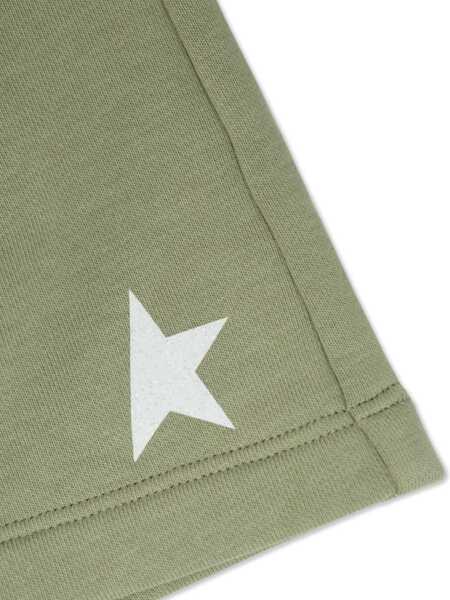 Pantaloni scurti Golden Goose STAR/ GIRLS FLEECE SHORTS / SMALL STAR GLITTER PRINTED Green Fete (BM 16906452) 3