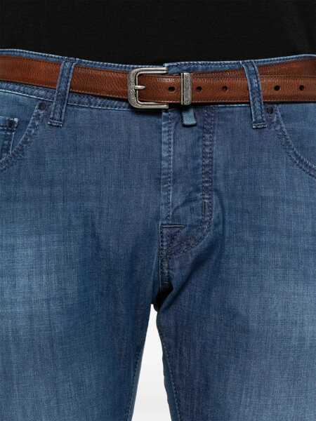 Blugi drepti Jacob Cohen NICK SLIM FIT PANTS Blue Barbati (BM 16906521) 5