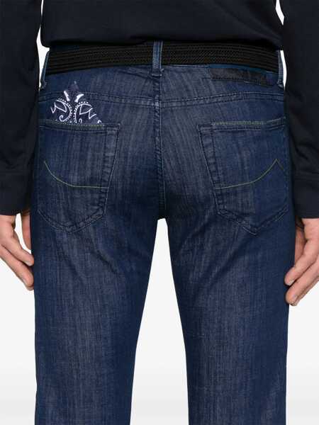 Blugi drepti Jacob Cohen SUPER SLIM FIT NICK PANTS Blue Barbati (BM 16906524) 5