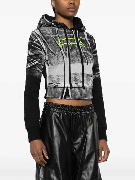 Bluze de trening Diesel Hoodie Crop Sweethirt With Embossed Logo Black Femei (BM 16910665) 3