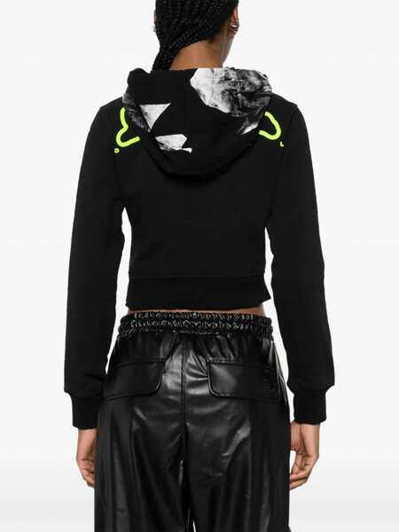 Bluze de trening Diesel Hoodie Crop Sweethirt With Embossed Logo Black Femei (BM 16910665) 4