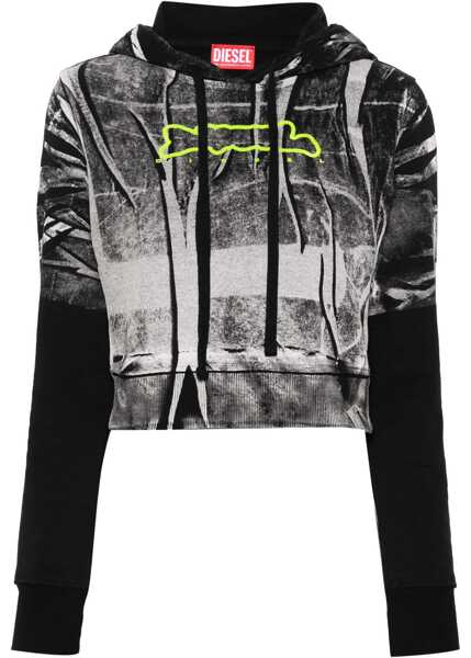 Bluze de trening Diesel Hoodie Crop Sweethirt With Embossed Logo Black Femei (BM 16910665) 1