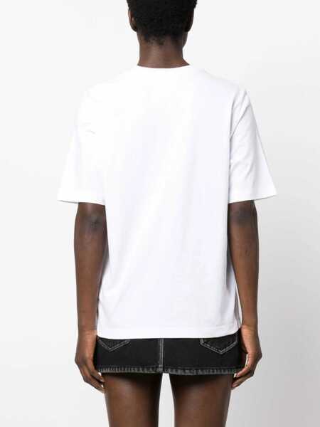 Tricouri DSQUARED2 Icon Logo Printed Crew-Neck T-Shirt White Femei (BM 16910698) 4