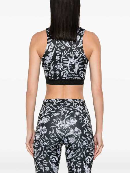 Bluze Off-White Old-School Motif Active Top With Logoed Elastic Band Black & White Femei (BM 16910731) 4