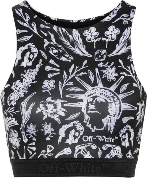 Bluze Off-White Old-School Motif Active Top With Logoed Elastic Band Black & White Femei (BM 16910731) 1