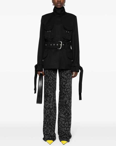 Blugi drepti Off-White Flared Straight Leg Long Jeans With All-Over Graphic Print 2 Black Femei (BM 16910743) 2