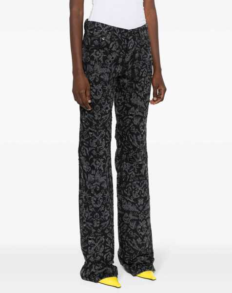 Blugi drepti Off-White Flared Straight Leg Long Jeans With All-Over Graphic Print 2 Black Femei (BM 16910743) 3