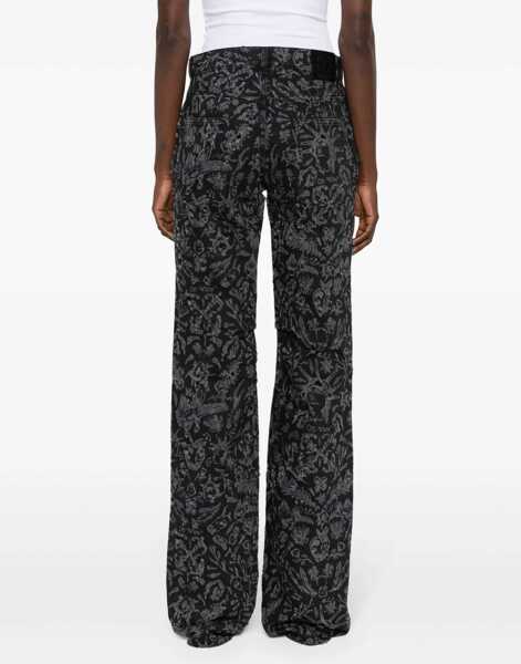 Blugi drepti Off-White Flared Straight Leg Long Jeans With All-Over Graphic Print 2 Black Femei (BM 16910743) 4