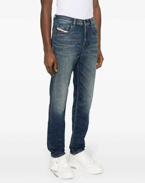 Blugi slim fit Diesel Mid Waist 2019 D-Strukt Slim Fit Jeans 16Cm L32 Blue Barbati (BM 16911661) 3