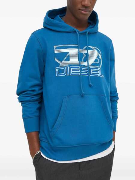 Bluze de trening Diesel Printed Cotton S-Ginn-Hood-K40 Hoodie Blue Barbati (BM 16911874) 2