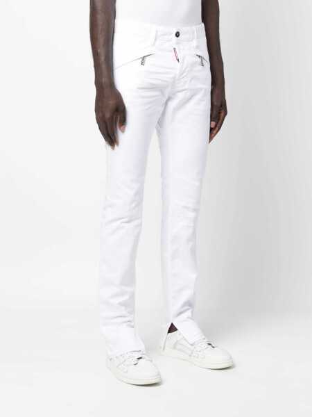 Blugi drepti DSQUARED2 Cool Guy Denims With Raw Cut Detail White Barbati (BM 16911880) 3