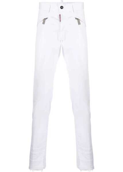 Blugi drepti DSQUARED2 Cool Guy Denims With Raw Cut Detail White Barbati (BM 16911880) 1