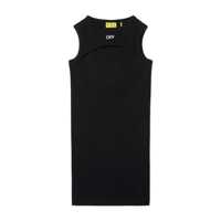 Rochii Off-White OFF STAMP CLEAR RIBBED DRESS BLACK - WHI