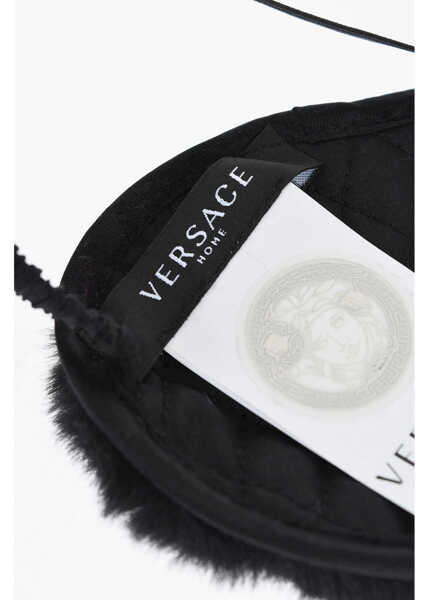 Accesorii de voiaj Versace Faux Fur Eye Mask With Sequined Logo Black Barbati (BM 16915033) 4