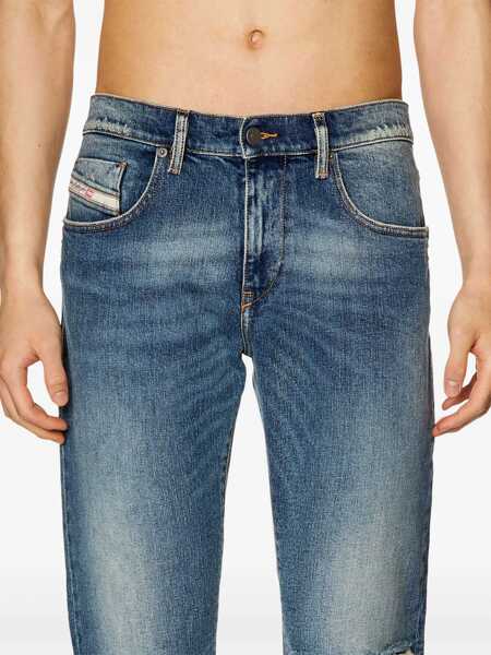 Blugi slim fit Diesel Mid Waist 2019 D-Strukt Slim Fit Jeans 16Cm -L32 Blue Barbati (BM 16915408) 5