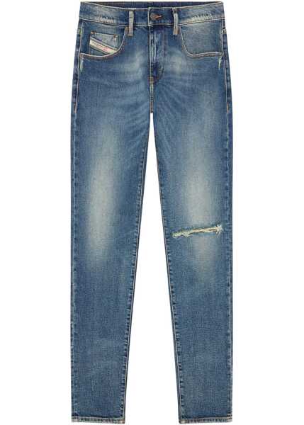 Blugi slim fit Diesel Mid Waist 2019 D-Strukt Slim Fit Jeans 16Cm -L32 Blue Barbati (BM 16915408) 1
