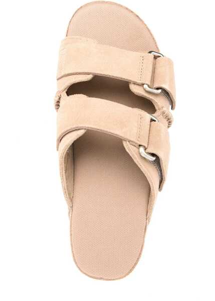 Sandale fara toc UGG Suede Goldenstar Double Buckle Sandals Beige Femei (BM 16915693) 4