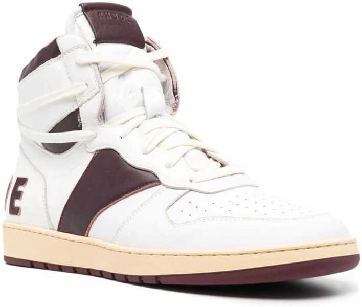 Sneakers RHUDE Leather High Top Sneaakers With Patch Logo White Barbati (BM 16916335) 2