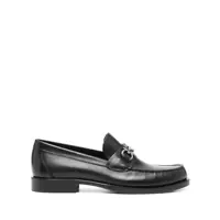 Mocasini Black Loafers With Gancini On The Front In Leather Man Barbati