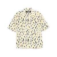 Camasi 'La Chemise Jean' Yellow Bowling Shirt With Cuban Collar And All-Over Motif In Cotton Man Barbati