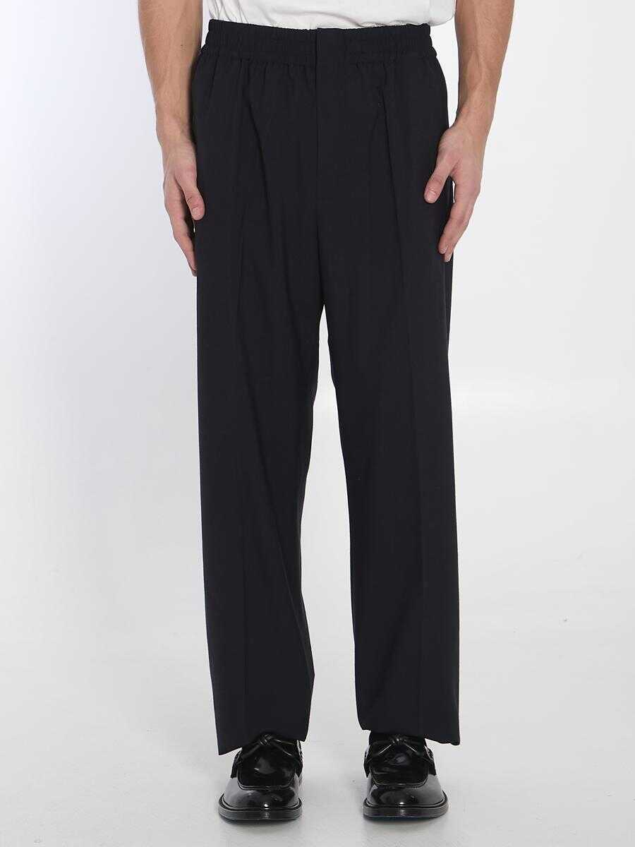 Pantaloni Bottega Veneta Lightweight Wool Trousers BLUE Barbati (BM 16918155) 1