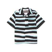 Camasi Blue Shirt With All-Over Asymmetric Striped Motif In Cotton Man Barbati