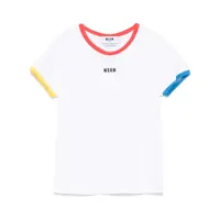 Tricouri White T-Shirt With Embroidered Logo On The Front And Contrasting Edges In Cotton Woman Femei