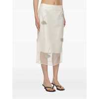 Imbracaminte ROHE Dama - Fuste ROHE White Skirt With All-Over Tulip Embellishments In Silk Woman WHITE Femei (BM 16918548) - B-mall.ro