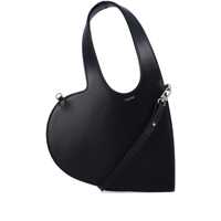 Genti de umar 'Baby Heart' Blaxk Heart Shaped Crossbody Bag With Adjustable And Removable Shoulder Strap In Leather Woman Femei