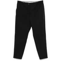 Pantaloni Black Pants With Elastic Waist In Cotton Blend Man Barbati