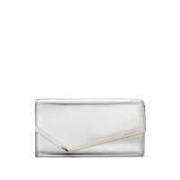 Genti mini 'Emmie' Metallic Envelope Clutch With Logo Lettering On The Front And Chain-Link Shoulder Strap In Leather And Fabric Blend Woman Femei