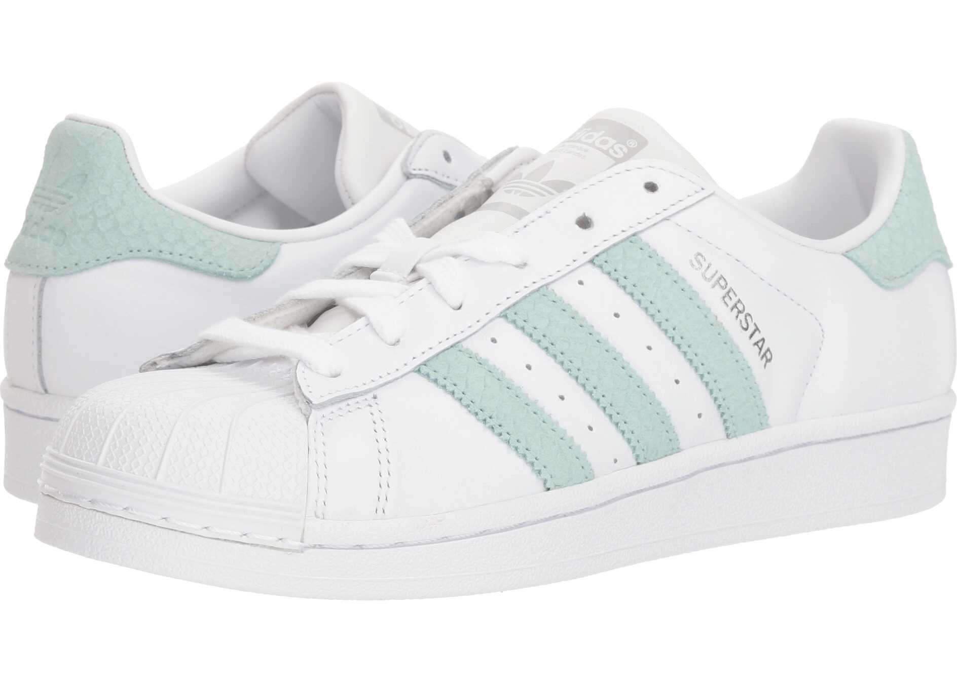 adidas Originals Superstar W White/Ash Green/Silver Metallic