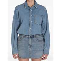 Rochii 'Tamu' Blue Dress With Drop Shoulders And Logo Patch On The Back In Cotton Woman Femei