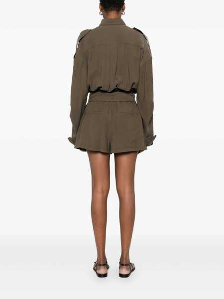 Salopete THE ANDAMANE Vania Brown Jumpsuit With Classic Collar And Adjustable And Removable Belt In Viscose Blend Woman BROWN Femei (BM 16923540) 4