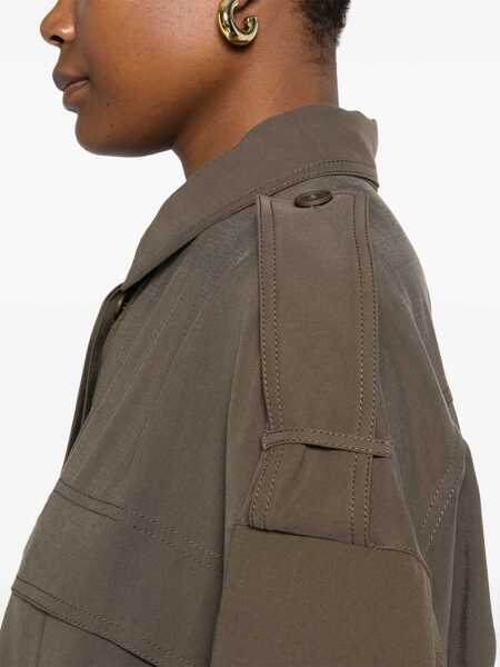 Salopete THE ANDAMANE Vania Brown Jumpsuit With Classic Collar And Adjustable And Removable Belt In Viscose Blend Woman BROWN Femei (BM 16923540) 5