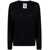 Semicouture Black Sweater With V-Neck And Logo Embroidered On The Side In Virgin Wool Woman Black