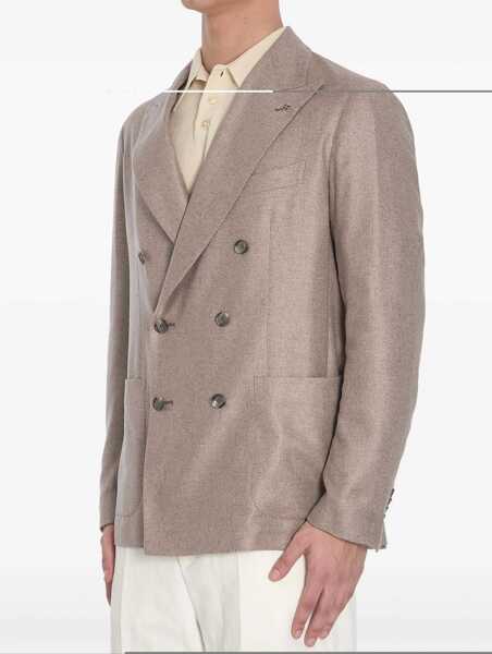 Jachete Tagliatore Double-Breasted Silk Jacket BROWN Barbati (BM 16924312) 4