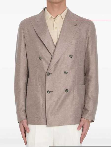 Jachete Tagliatore Double-Breasted Silk Jacket BROWN Barbati (BM 16924312) 1