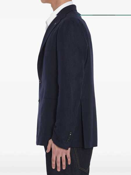 Jachete Tagliatore Wool And Linen Single-Breasted Jacket BLUE Barbati (BM 16924351) 2