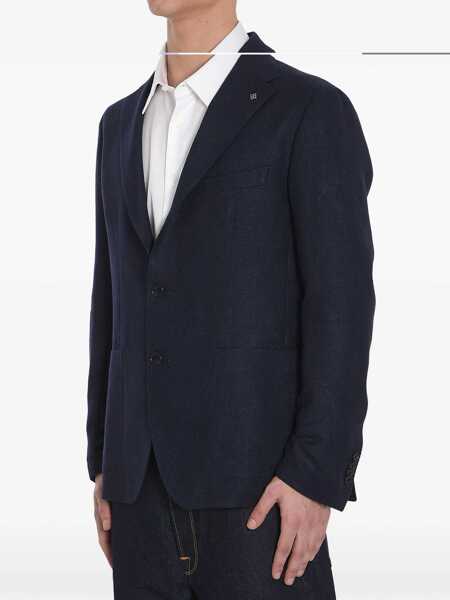 Jachete Tagliatore Wool And Linen Single-Breasted Jacket BLUE Barbati (BM 16924351) 4